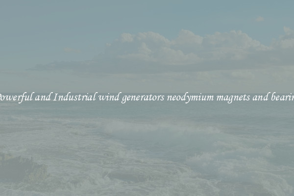 Powerful and Industrial wind generators neodymium magnets and bearing
