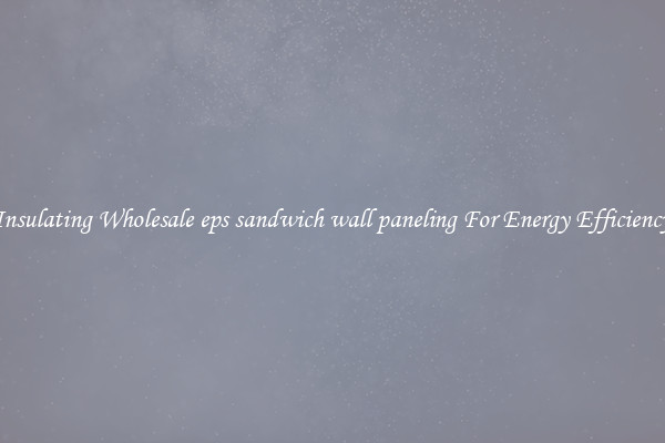 Insulating Wholesale eps sandwich wall paneling For Energy Efficiency