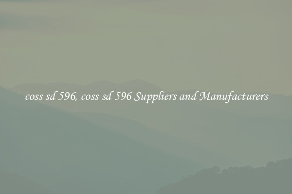 coss sd 596, coss sd 596 Suppliers and Manufacturers