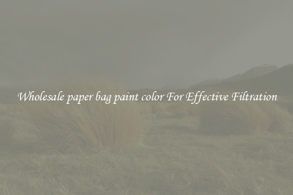 Wholesale paper bag paint color For Effective Filtration