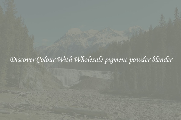 Discover Colour With Wholesale pigment powder blender