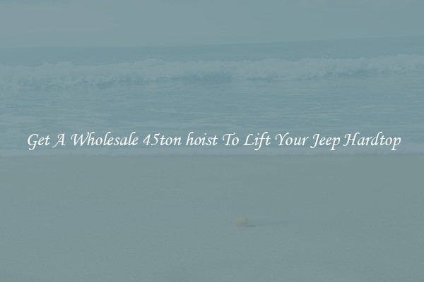 Get A Wholesale 45ton hoist To Lift Your Jeep Hardtop