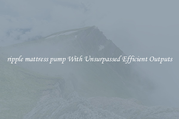 ripple mattress pump With Unsurpassed Efficient Outputs