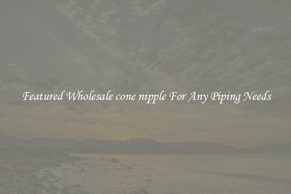 Featured Wholesale cone nipple For Any Piping Needs