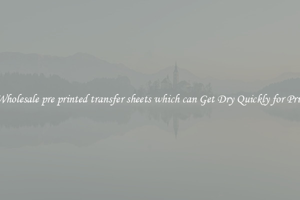 The Wholesale pre printed transfer sheets which can Get Dry Quickly for Printing