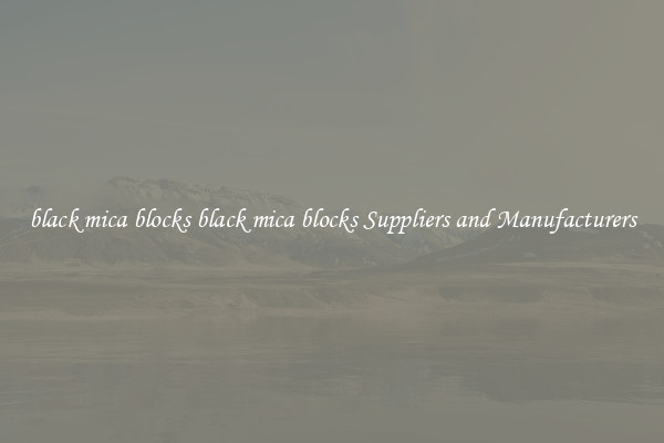 black mica blocks black mica blocks Suppliers and Manufacturers