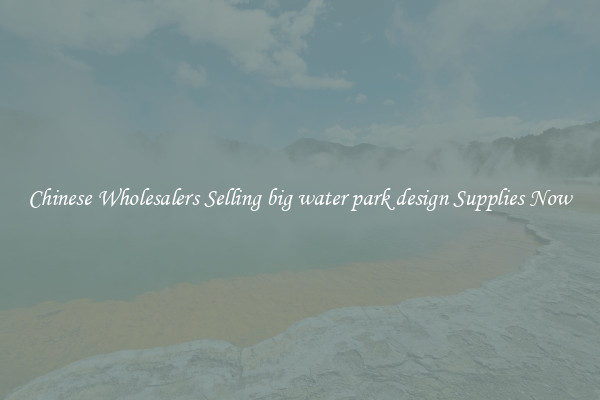 Chinese Wholesalers Selling big water park design Supplies Now
