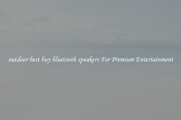 outdoor best buy bluetooth speakers For Premium Entertainment